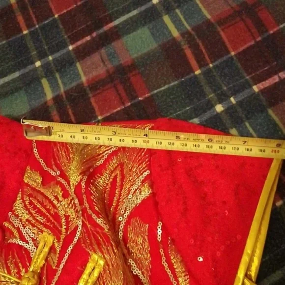 Chinese qipao dress red & gold sequin - Picture 3 of 6